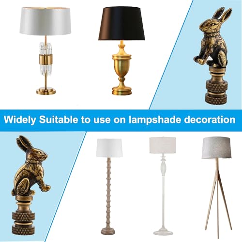 Solid Brass Base Rabbit Lamp Finials 2 Pack