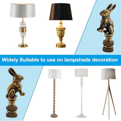 Solid Brass Base Rabbit Lamp Finials 2 Pack
