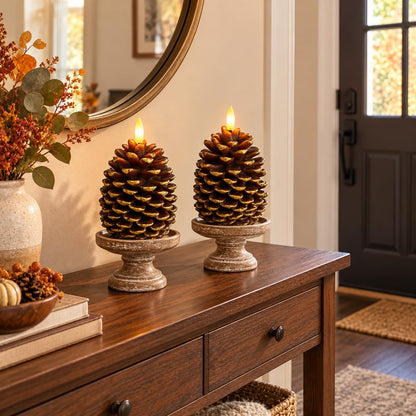 Flameless Pinecone Candles (Brown)