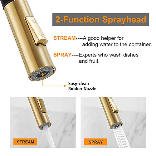High Arc Single Handle Kitchen Sink Faucet With Pull Out Sprayer