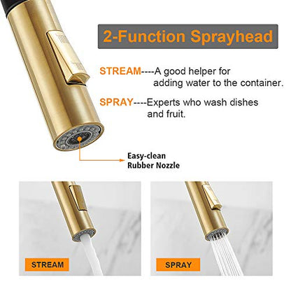 High Arc Single Handle Kitchen Sink Faucet With Pull Out Sprayer