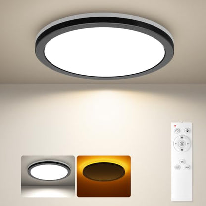 12in LED Flush Mount Ceiling Light Fixture with Remote Control