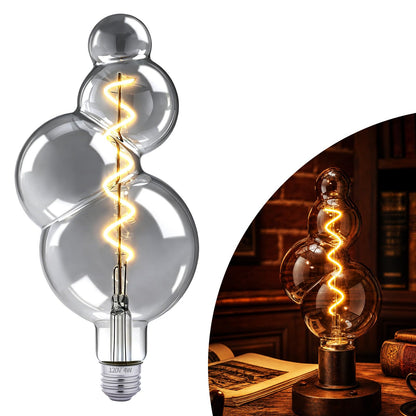 Gourd Shape Decorative LED Bulb E26 Dimmable (4w-3000k Gray Huge Bubble(dimmable))