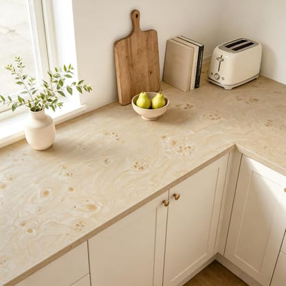 Burl Wood Contact Paper Peel and Stick Wood Grain Contact Paper for Countertops Waterproof Self Adhesive Furniture Vinyl Wrap for Cabinets