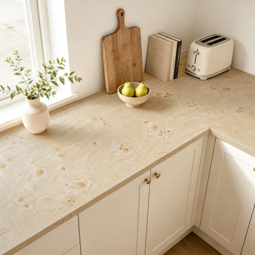 Burl Wood Contact Paper Peel and Stick Wood Grain Contact Paper for Countertops Waterproof Self Adhesive Furniture Vinyl Wrap for Cabinets
