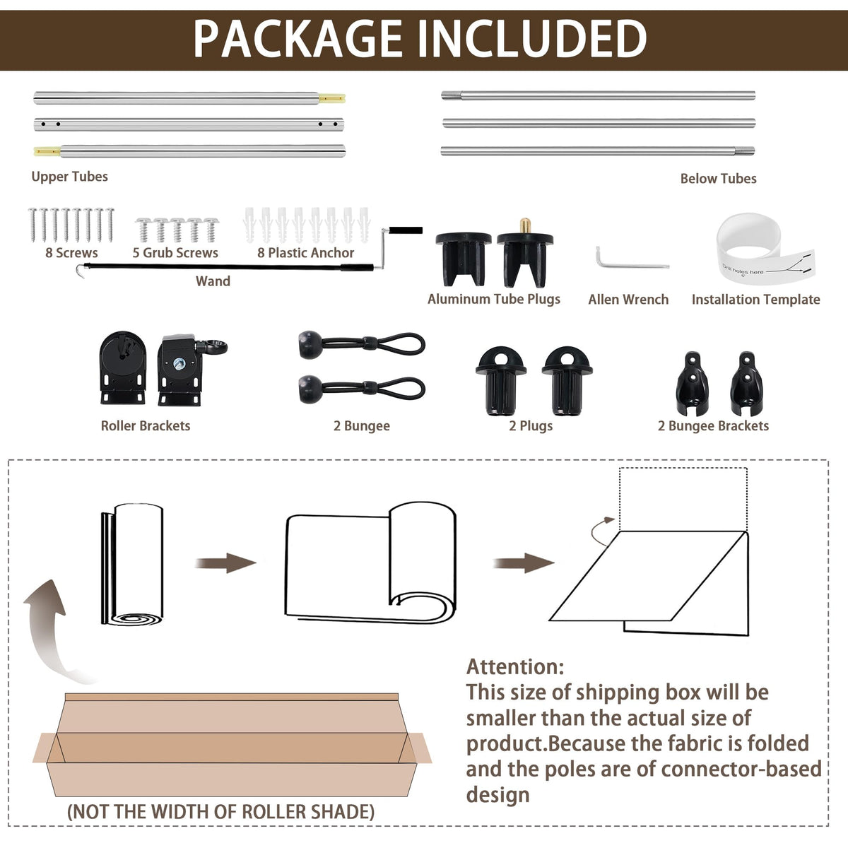 Outdoor Roller Shades for Patio (Black / 120"W x 96"H)