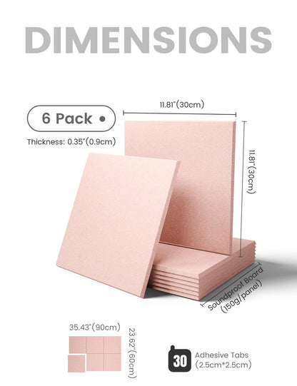 Felt Bulletin Board & Cork Board Alternative 48'' x 36'' (Pink-1 / Solid tile 6-pack)