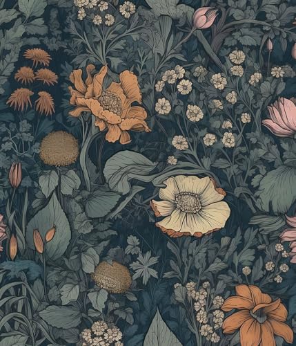 Vintage Peel and Stick Wallpaper Boho Floral Wallpaper Removable