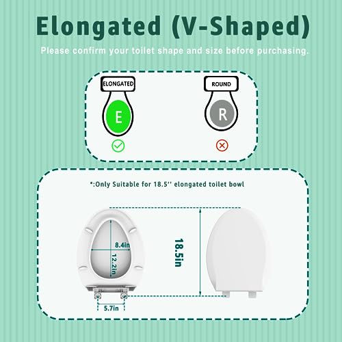 Toilet Seat Elongated Almond (Almond / Elongated 18.5inch)