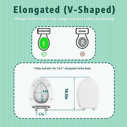 Toilet Seat Elongated Almond (Almond / Elongated 18.5inch)