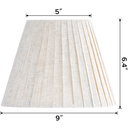 Small Beige Oatmeal Linen Lampshades for Table Lamps (Beige-pleated / 5 × 9 × 6.4 inches (2 pack))