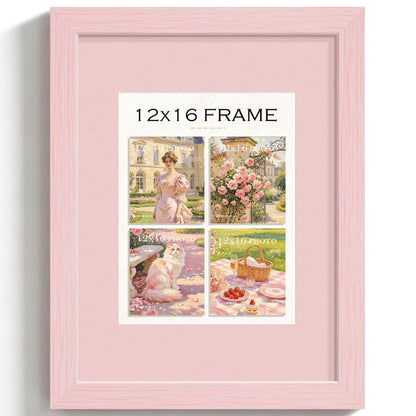 12x16 Blush Pink Picture Frame (Pink Frame Pink Mat / 12x16)