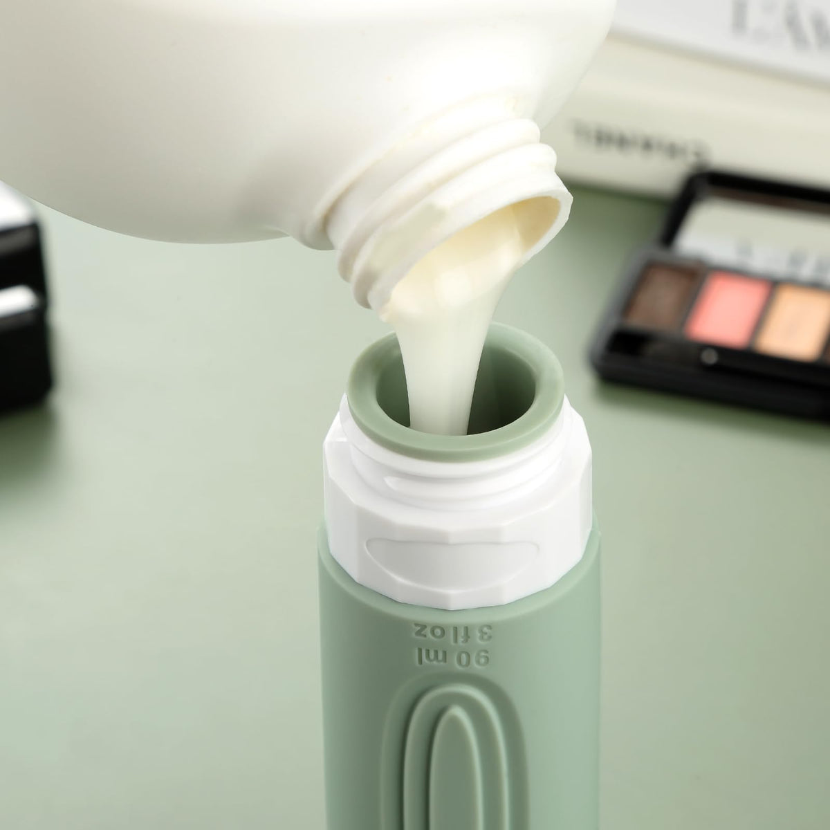 Travel Bottles for Toiletries (Mint-Grey-3oz)