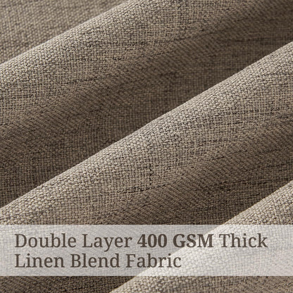 Taupe Pinch Pleat Blackout Curtain 70 Inch Extra Wide 96 Inch Long 2 Panels (Darkflax / 70"W x 96"L (Pack of 2))