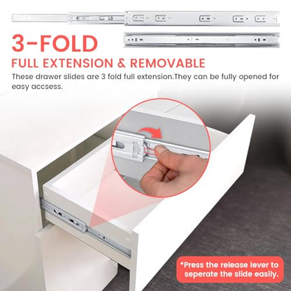Heavy Duty Drawer Slides Side Mount 100 LB Capacity 10"