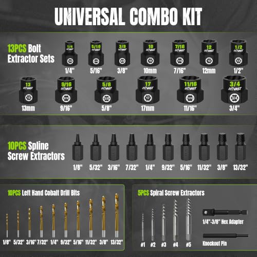 40PCS Bolt & Screw Extractor Set (40PCS)