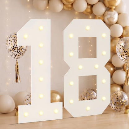 2.4FT Warm White Marquee Light Up Numbers