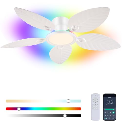 RGB Tropical Ceiling Fans with Lights