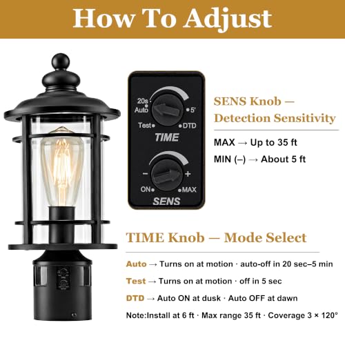 Motion Sensor Outdoor Post Lights