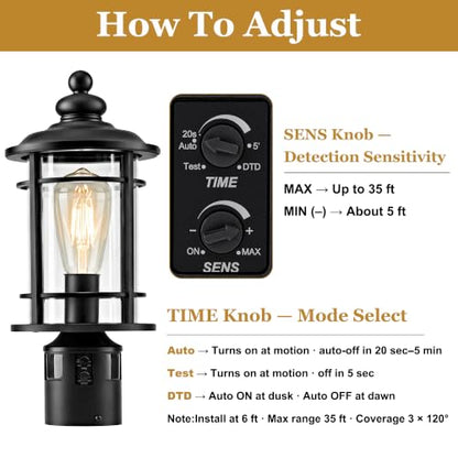 Motion Sensor Outdoor Post Lights