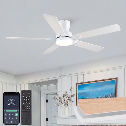 52 inch Low Profile Ceiling Fan with Light and Remote
