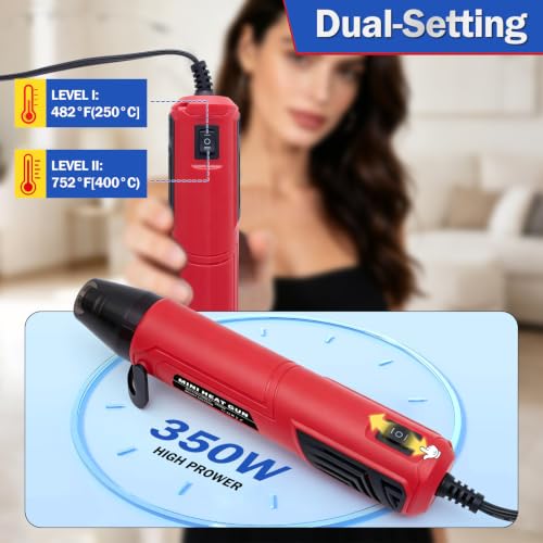 300 PCS Solder Seal Wire Connectors with 350W Mini Heat Gun Kit Overheat Protection Waterproof Heat Shrink Wire Connectors