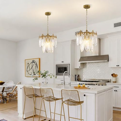 Gold Glass Chandelier
