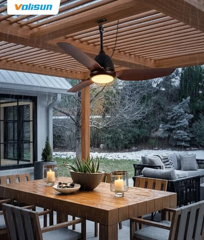 Outdoor Ceiling Fans with Light for Patios (Brown)