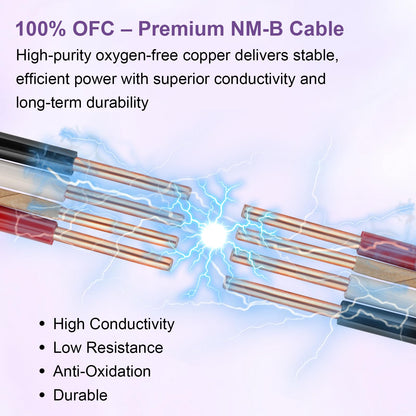 12/3 NM-B with Ground, Solid Indoor Electrical Wire, 100 FT, Purple (Purple / 12AWG/3 100FT)