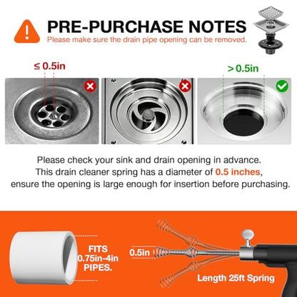 25 Feet Heavy Duty Drain Auger