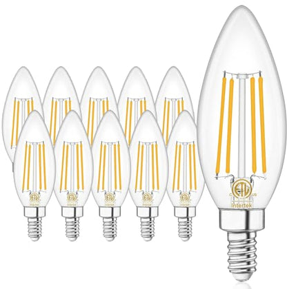 10 Pack E12 LED Light Bulb 60W Equivalent 2700K Warm White for Chandelier (10 Count (Pack of 1))