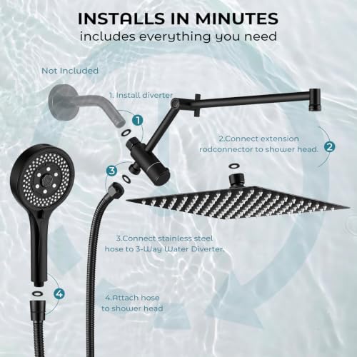 10 Inch Rainfall Shower Head with Handheld Combo