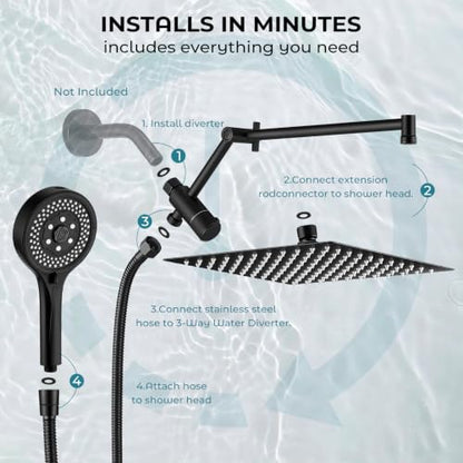 10 Inch Rainfall Shower Head with Handheld Combo
