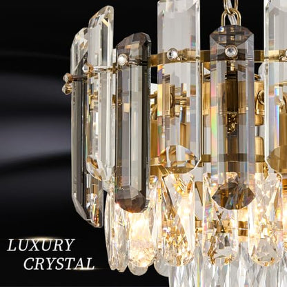 31.5" Gold Crystal Chandeliers for Dining Room