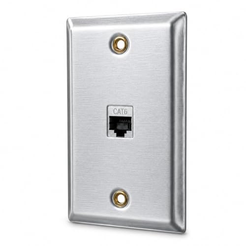 Copper Shield CAT6 Ethernet Wall Plate with Low Voltage Mounting Bracket