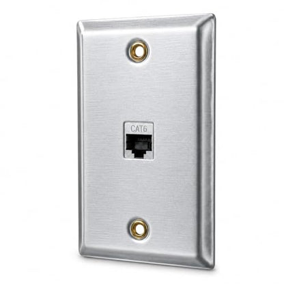 Copper Shield CAT6 Ethernet Wall Plate with Low Voltage Mounting Bracket