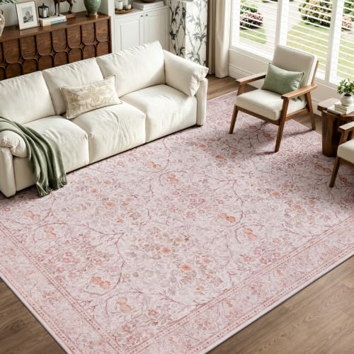5x7 Area Rugs for Living Room (Blush Pink / 5' x 7' (Rectangular))