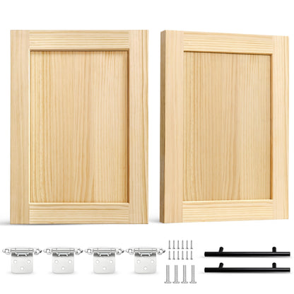 2 Pack Unfinished Pine Shaker Cabinet Doors 17.7" W x 22.5" H (17.7'' Wx22.5'' H)