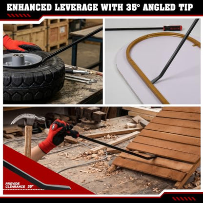 Angled Tip Handled Pry Bar with Striking Cap