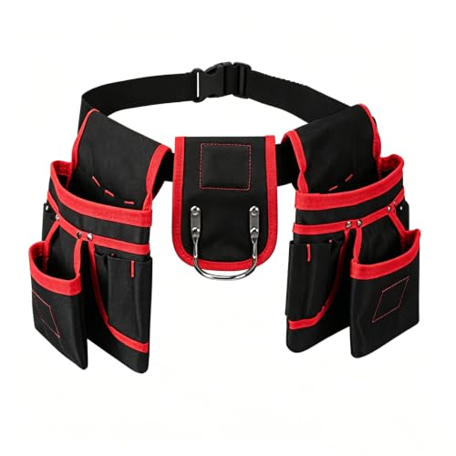 Tool Belt 26 Pockets Tool Pouch with 1 Hammer Loop & 3 Magnetic Zones