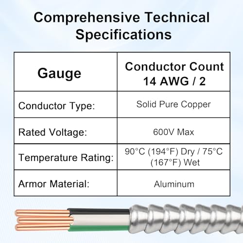 14 AWG 2 Metal Clad (10FT / 14AWG/2)
