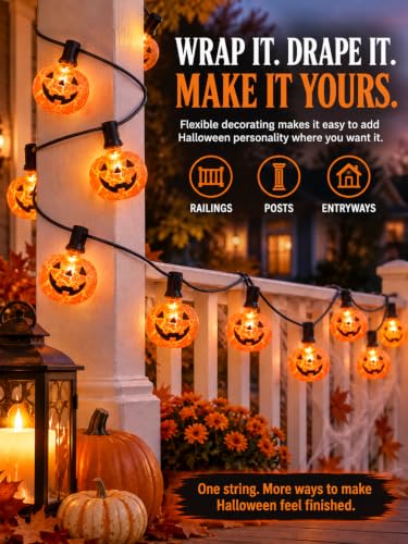 10.5Ft Halloween Pumpkin String Lights (Orange Pumpkin Lights / 11.5FT)