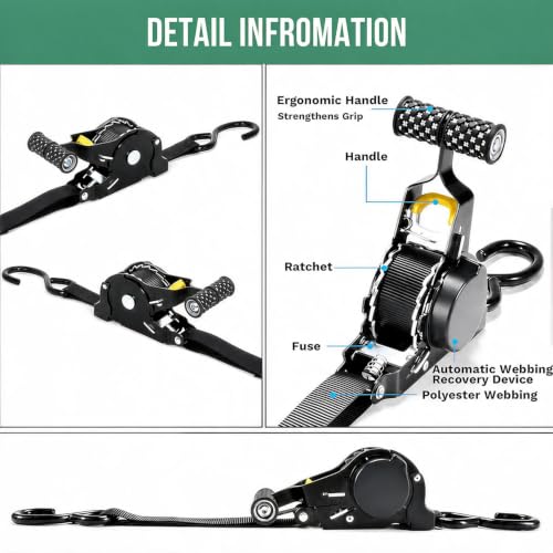 Retractable Ratchet Tie Down Straps