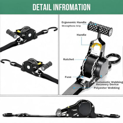Retractable Ratchet Tie Down Straps