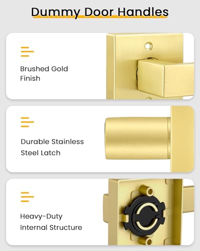 Gold Door Handle Interior Square Door Handle MS8012 NEW