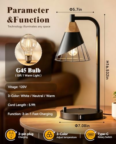 Industrial Table Lamp for Bedroom