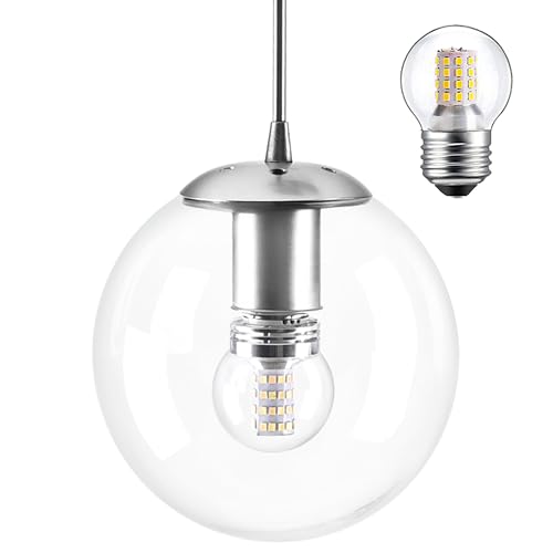 6" Modern Globe Pendant Light Mid