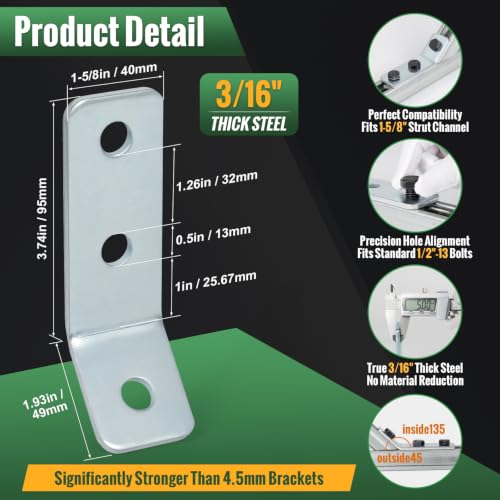 10 Pack 3 Hole 45 Degree Strut Bracket (3-Hole 10 Packs)