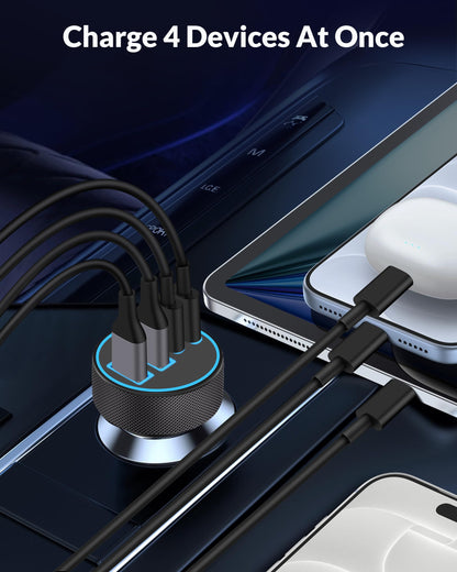 for iPhone 18 17 16 Car Charger Fast Charging (Black)