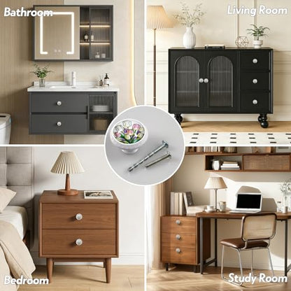 4 Pack Colorful Tulip Cabinet Knobs for Kitchen Bathroom